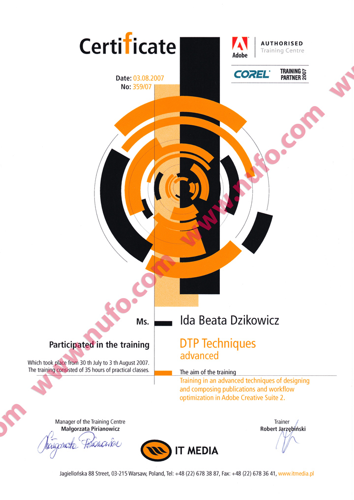 DTP Techniques Certificate