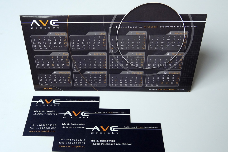 AVC-Projekt Desk Calendar + Business Cards